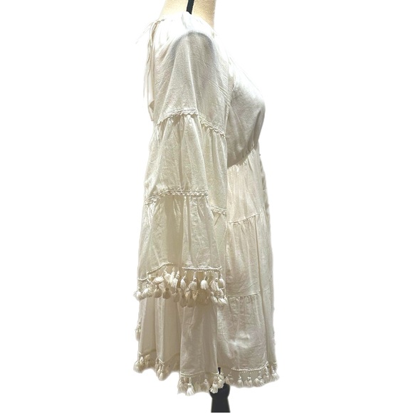 Alice + Olivia Alexandria Open Back Mini Tassel Tunic Dress - Picture 4 of 6